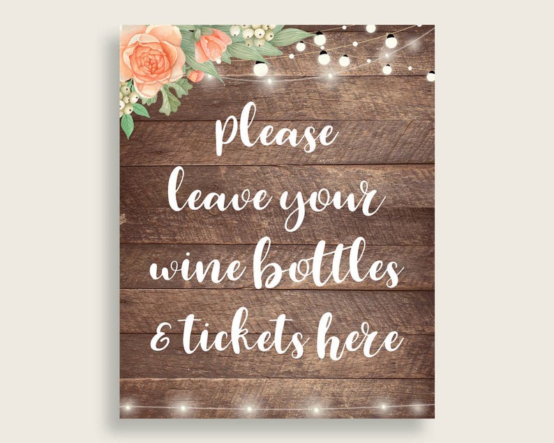 Wine Raffle Bridal Shower Wine Raffle Rustic Bridal Shower Etsy