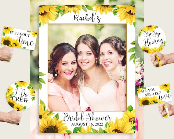 Printed Sunflower Bridal Shower Photo Booth Frame Etsy