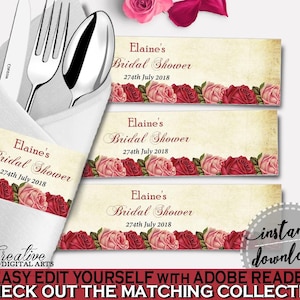 Napkin Rings Bridal Shower Napkin Rings Vintage Bridal Shower Napkin Rings Bridal Shower Vintage Napkin Rings Red Pink party ideas XBJK2