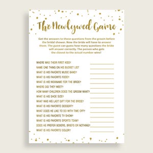 The Newlywed Game Bridal Shower The Newlywed Game Gold Bridal Shower The Newlywed Game Bridal Shower Gold The Newlywed Game Gold White G2ZNX