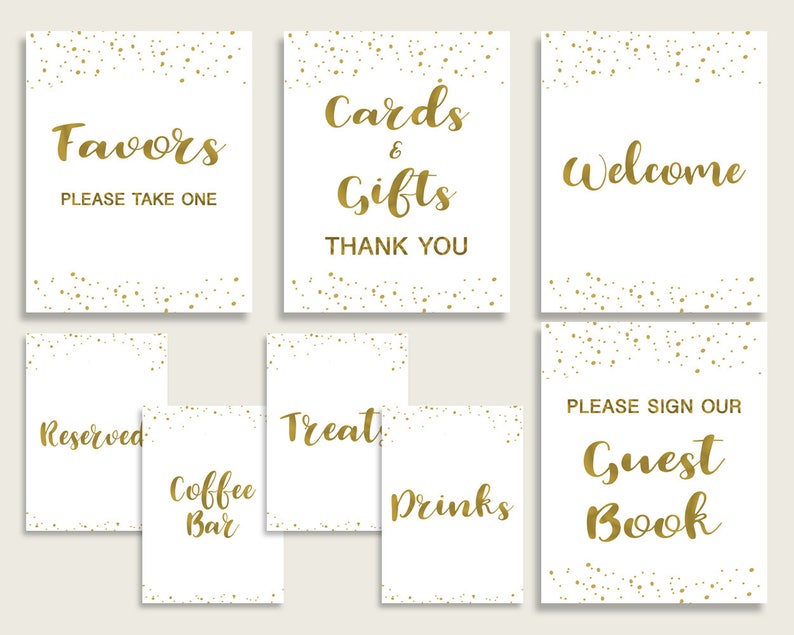 Table Signs Bridal Shower Table Signs Gold Bridal Shower Table Etsy