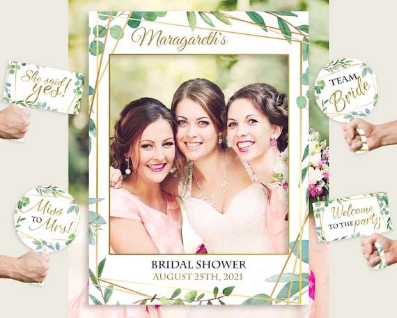 Wedding Photo Props Bridal Shower Decoration Bridal Shower Photo Prop Bridal Shower Sign yv133 Green Bridal Shower Photo Booth Frame