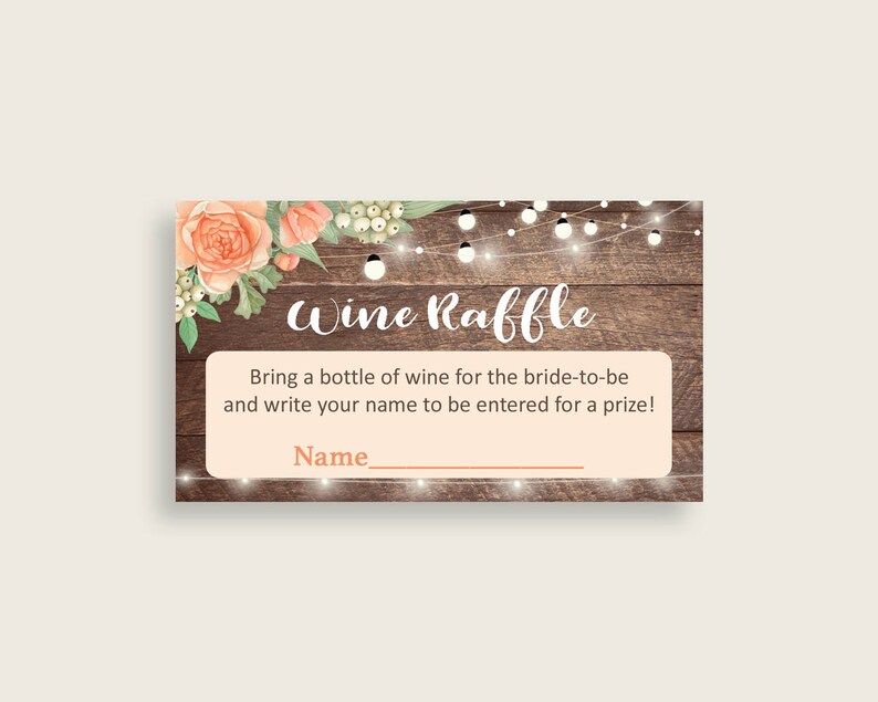 Wine Raffle Bridal Shower Wine Raffle Rustic Bridal Shower Etsy Nederland
