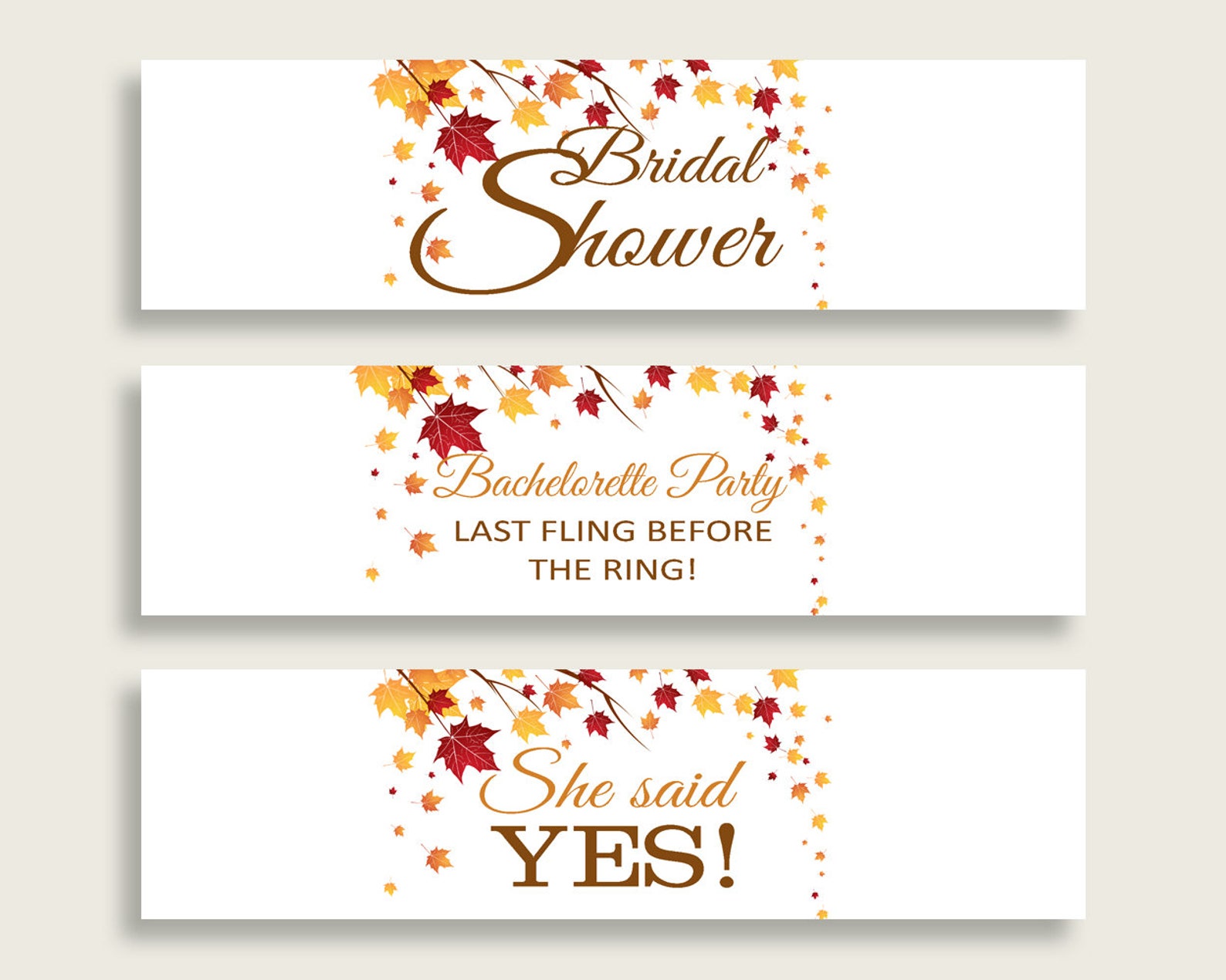 Bottle Labels Bridal Shower Bottle Labels Fall Bridal Shower - Etsy
