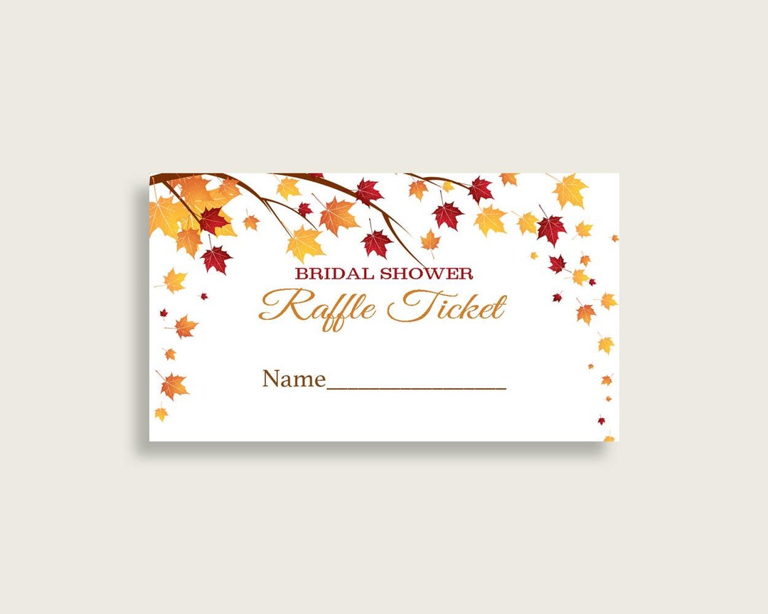 Hello Fall Raffle Printable Tickets Raffle Ticket Bridal Shower Raffle Ticket Fall Bridal Shower Raffle ...