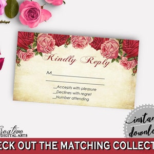 Invitation Insert Bridal Shower Invitation Insert Vintage Bridal Shower Invitation Insert Bridal Shower Vintage Invitation Insert Red XBJK2