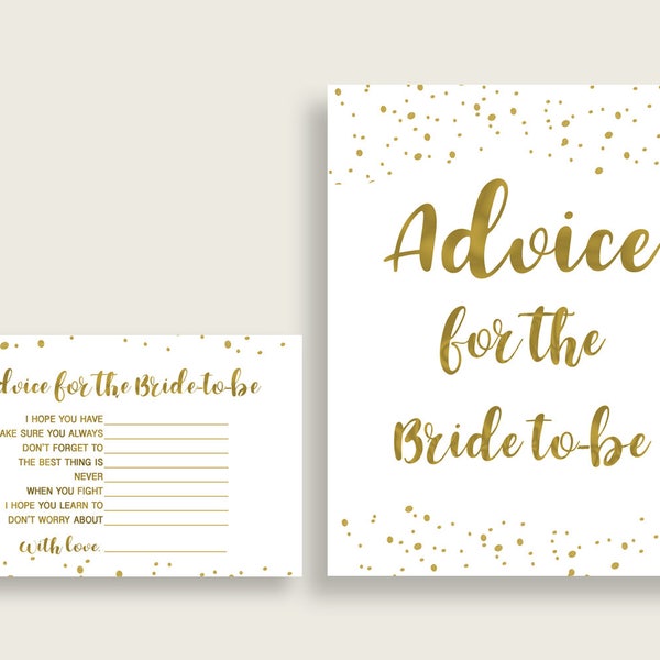 Advice Cards Bridal Shower Advice Cards Gold Bridal Shower Advice Cards Bridal Shower Gold Advice Cards Gold White paper supplies G2ZNX
