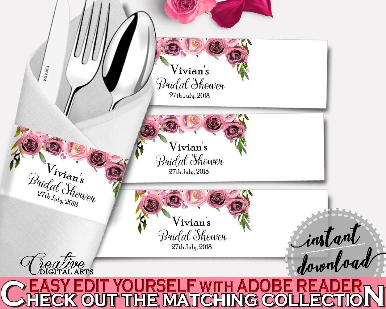 Napkin Rings Bridal Shower Napkin Rings Floral Bridal Shower Napkin Rings Bridal Shower Floral Napkin Rings Pink Purple party