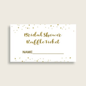 Raffle Ticket Bridal Shower Raffle Ticket Gold Bridal Shower Raffle ...