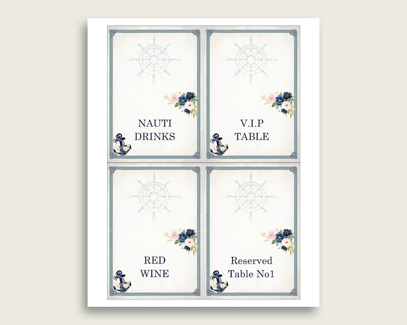 Nautical Table Printable Food Cards