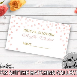Raffle Ticket Bridal Shower Raffle Ticket Pink and Gold Bridal Shower ...
