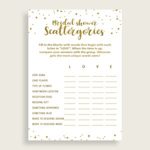 Scattergories Bridal Shower Scattergories Or Bridal Shower Scattergories Bridal Shower Gold Scattergories Or Blanc pdf jpg party G2ZNX