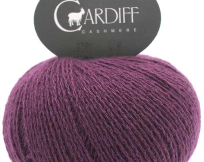 Dk Weight Cashmere Yarn, Cardiff Cashmere Classic, Plummy Plum Purple