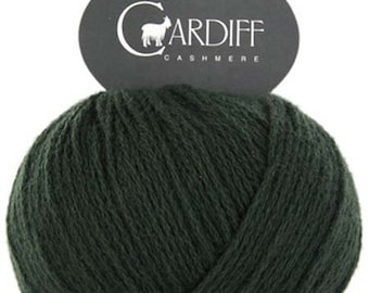 Cardiff Cashmere Classic, 624 Bosco Olive, Evergreen, Deep Green, DK Weight Cashmere, Mongolian Cashmere, Italian Spun Cashmere, #D8