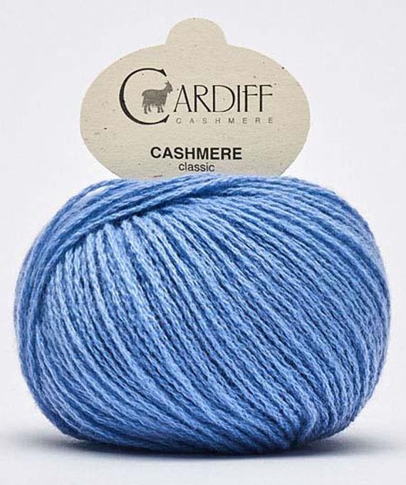 Cardiff Cashmere Classic, 720 Pale Denim (Louis) Blue, DK Weight Cashmere, Mongolian Cashmere, Italian Spun Cashmere #D8