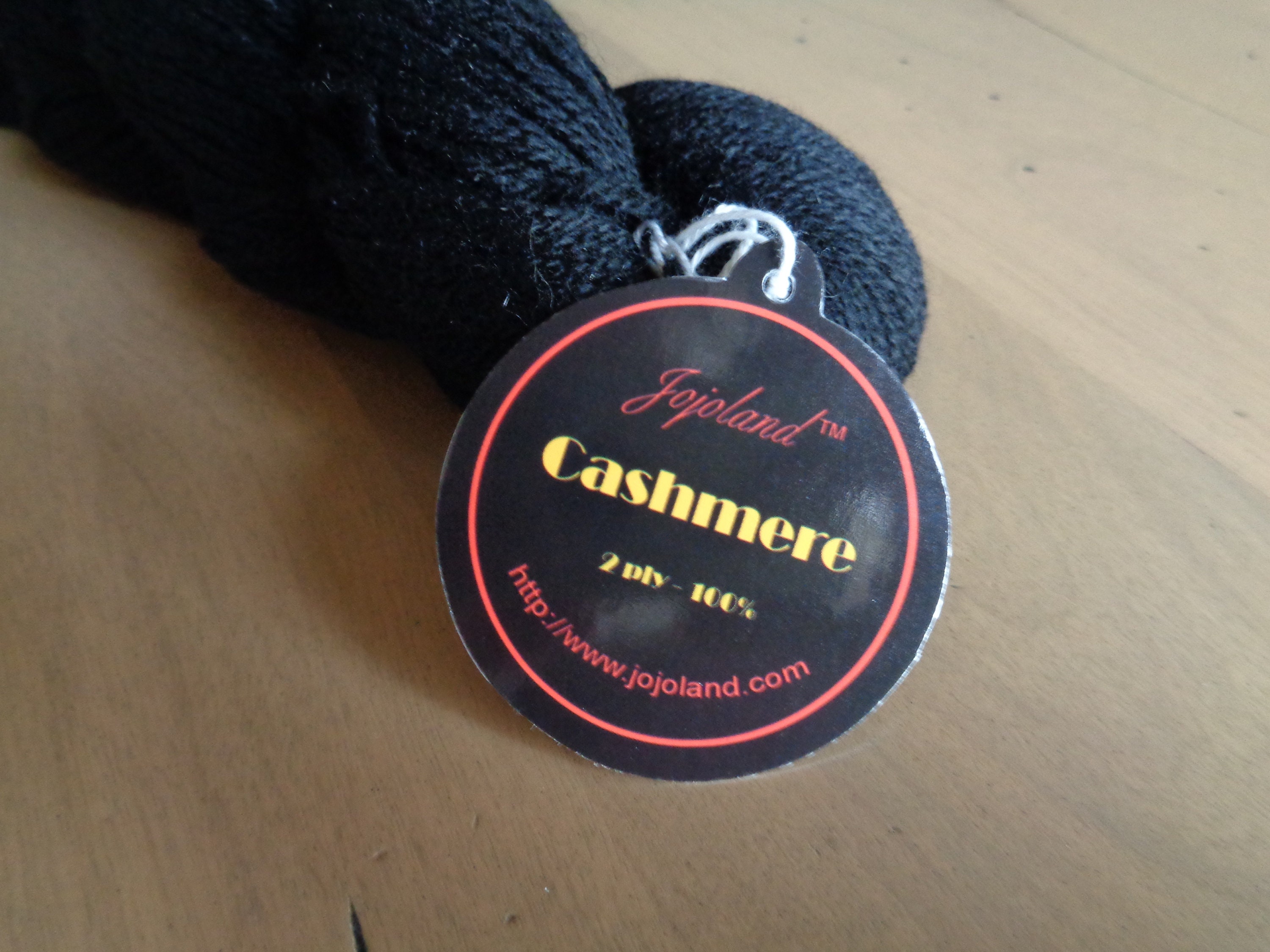 Lace Cashmere Yarn, Black, 2 ply Lace Weight, 440 Yards, Knitting Crochet, Jojoland Cashmere, Ebony