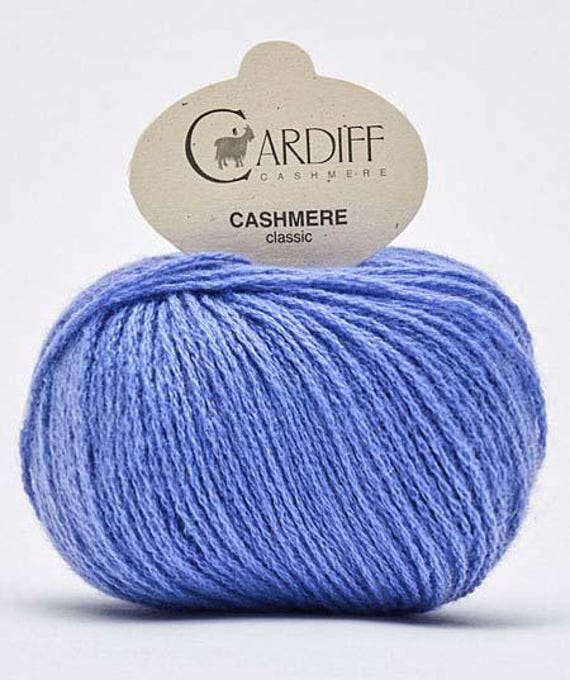 Cardiff Cashmere Classic,  588 Azure (Persian) Periwinkle Blue, DK Weight Cashmere, Mongolian Cashmere, Italian Spun Cashmere #D8