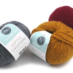 Trendsetter Soffio Cashmere Yarn, Aran Weight Wool Cashmere Blend Yarn, Lightweight Warm Airy Construction, #D8