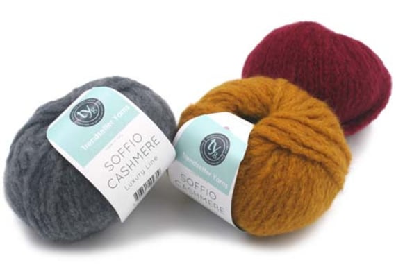 Trendsetter Soffio Cashmere Yarn, Aran Weight Wool Cashmere Blend Yarn, Lightweight Warm Airy Construction, #D8