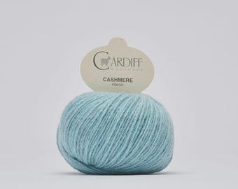 Cardiff Cashmere Classic Yarn, 321 Sky (Ocean Tweed), Aqua, DK (Sport) Weight Cashmere, Mongolian Cashmere, Italian Spun Cashmere #D8