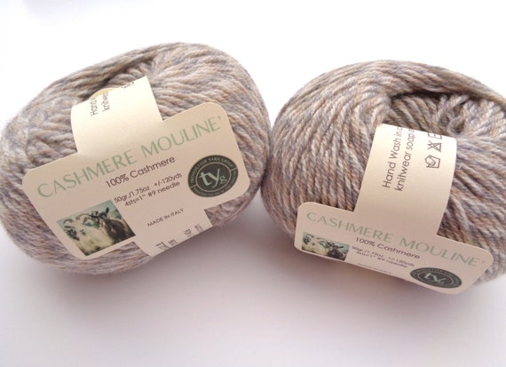 Marled Cashmere Yarn 3 Tone Aran With 