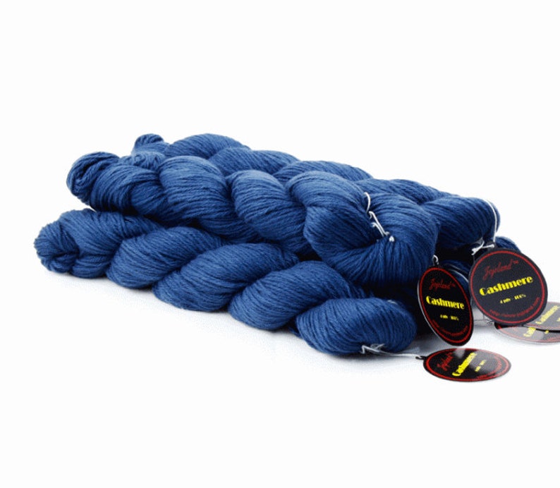 Blue Cashmere Yarn 4 Ply Sport Weight 175 Yards Knitting & Etsy
