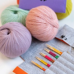 LANA GROSSA ECOPUNO Yarn, Cotton, Merino and Alpaca Blend, Dk weight, Netted Brushed Fluffy Yarn, Choose Your Color!!