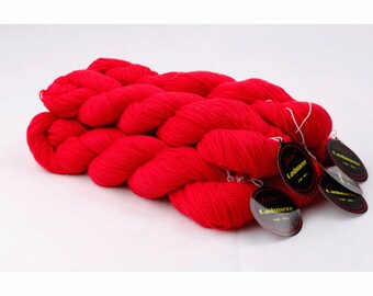 Lace Cashmere Yarn, 2ply Lace Weight, 440 Yards, Knitting Crochet, # 200 Poppy Red, Jojoland Cashmere Lace