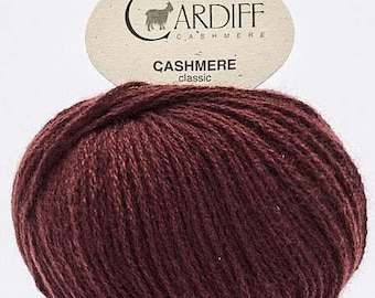 Cardiff Cashmere Classic Yarn,718 Maroon (Buthan), DK Weight Cashmere, Mongolian Cashmere, Italian Spun Cashmere, #D8