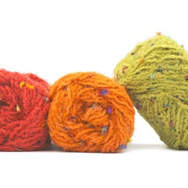 Trendsetter Blossom Yarn, Aran weight Yarn, Fluffy Flag Feather, Bright and Happy Colors! Choose Your Color, #D8