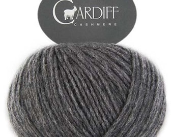 Cardiff Cashmere Classic Yarn, 519 Fumo Charcoal Grey, Charcoal Gray, DK Double Weight Cashmere, Mongolian Cashmere, Italian Spun, DP8