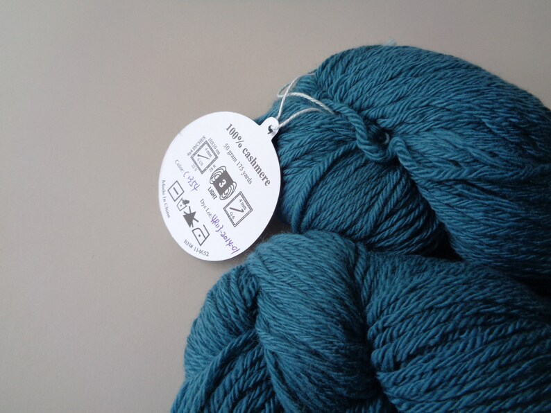 Teal Cashmere Yarn 4 Ply Sport Weight 175 Yards Knitting & Etsy