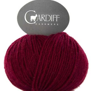 Cranberry Red DK Cashmere Yarn, Cardiff Cashmere Classic, 628 Granata Red, Double Knit Weight Cashmere, Mongolian Cashmere, Italian Cashmere