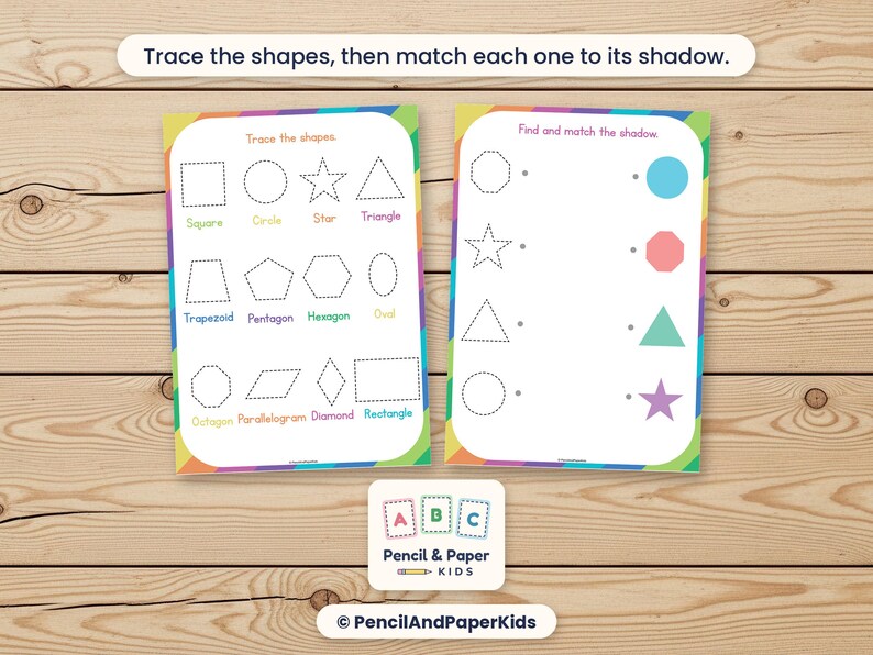 Preschool Worksheets | Number Tracing | Shapes Printable Pre-k - Etsy