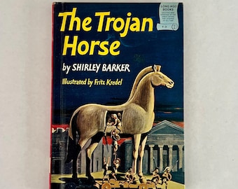 Vintage Trojan Horse Book: 1959 Long Ago Series, Greek Mythology
