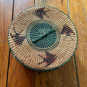 Vintage Round Hat Box Style Sewing Basket with Notions & Accessories