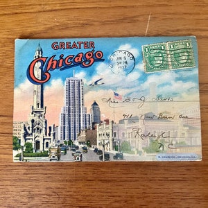 Vintage 1930s Chicago Souvenir Folder: Architecture Illustrations