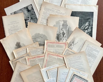 Vintage Shakespeare Ephemera Bundle: Literary Scrapbooking Supplies