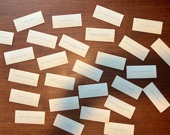 Vintage 1950s Vocabulary Cards: 25 Miniature Ephemera for Journaling