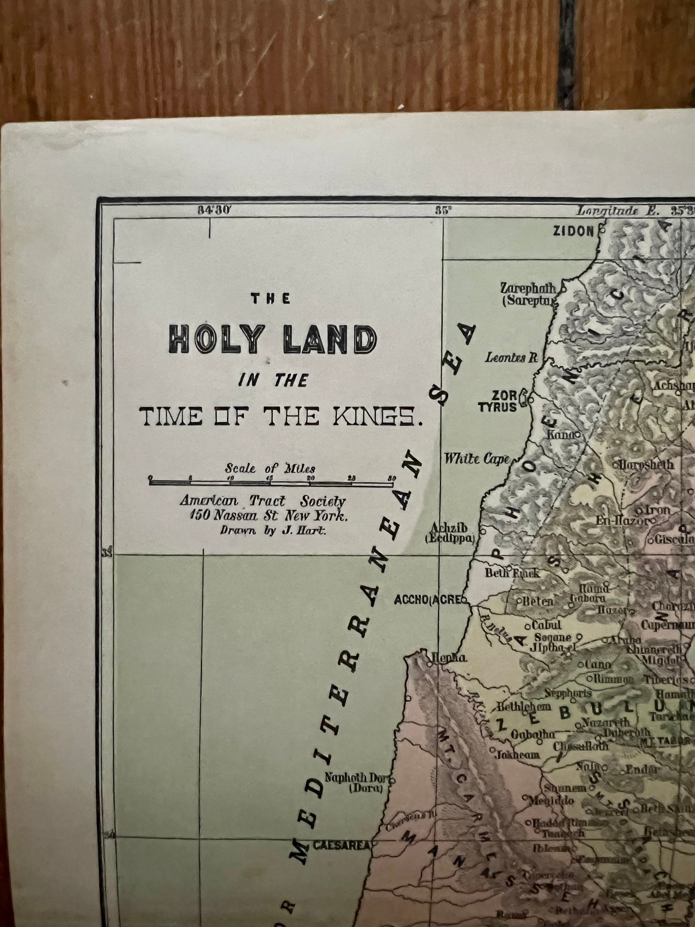 1886 Map of the Holy Land in the Time of the Kings American Etsy