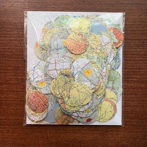 Vintage Map Circle Confetti: 500+ Travel Party Decorations