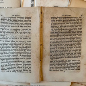 Antique Book Pages: 1800s Vintage Ephemera Paper Bundle