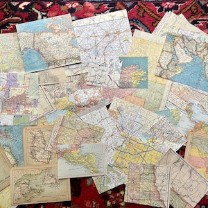 Efemere vintage kaart, oude kaartresten, rommeljournaal benodigdheden mixed media, antieke atlas, reisdagboeken, vintage wegenkaarten
