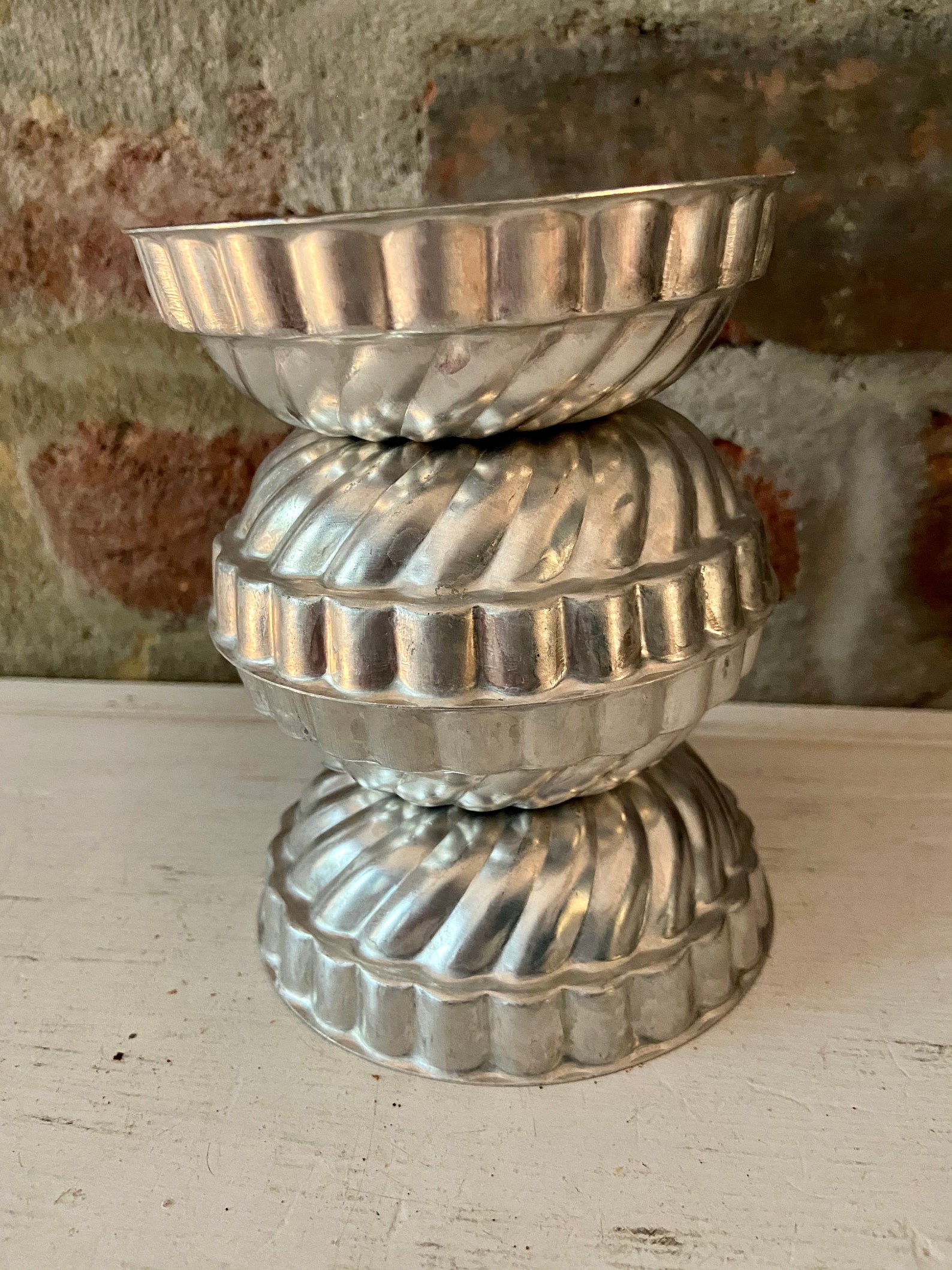 Set of Four Vintage Jello Molds Fluted Metal Molds Cake Etsy