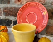 Fiesta Cup and Saucer, Vintage Fiesta Ware, Fiestaware, Yellow and Orange China, Spring Decorating, Coffee Cup, Midcentury Decor