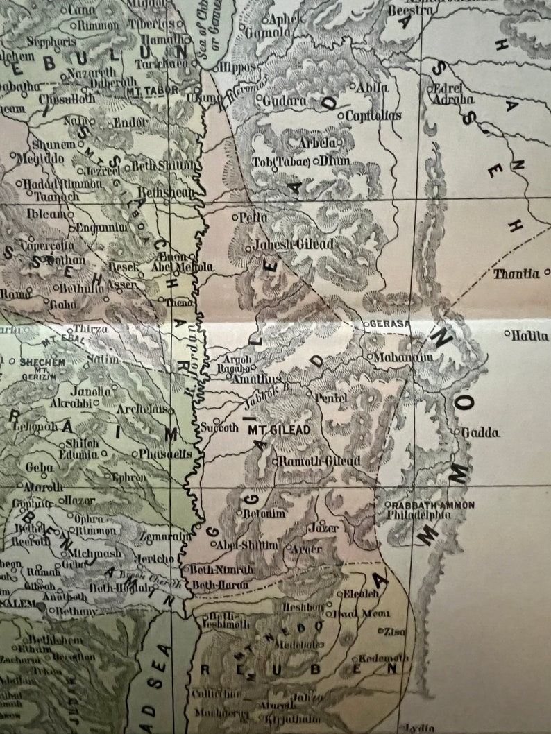 1886 Map of the Holy Land in the Time of the Kings American Etsy