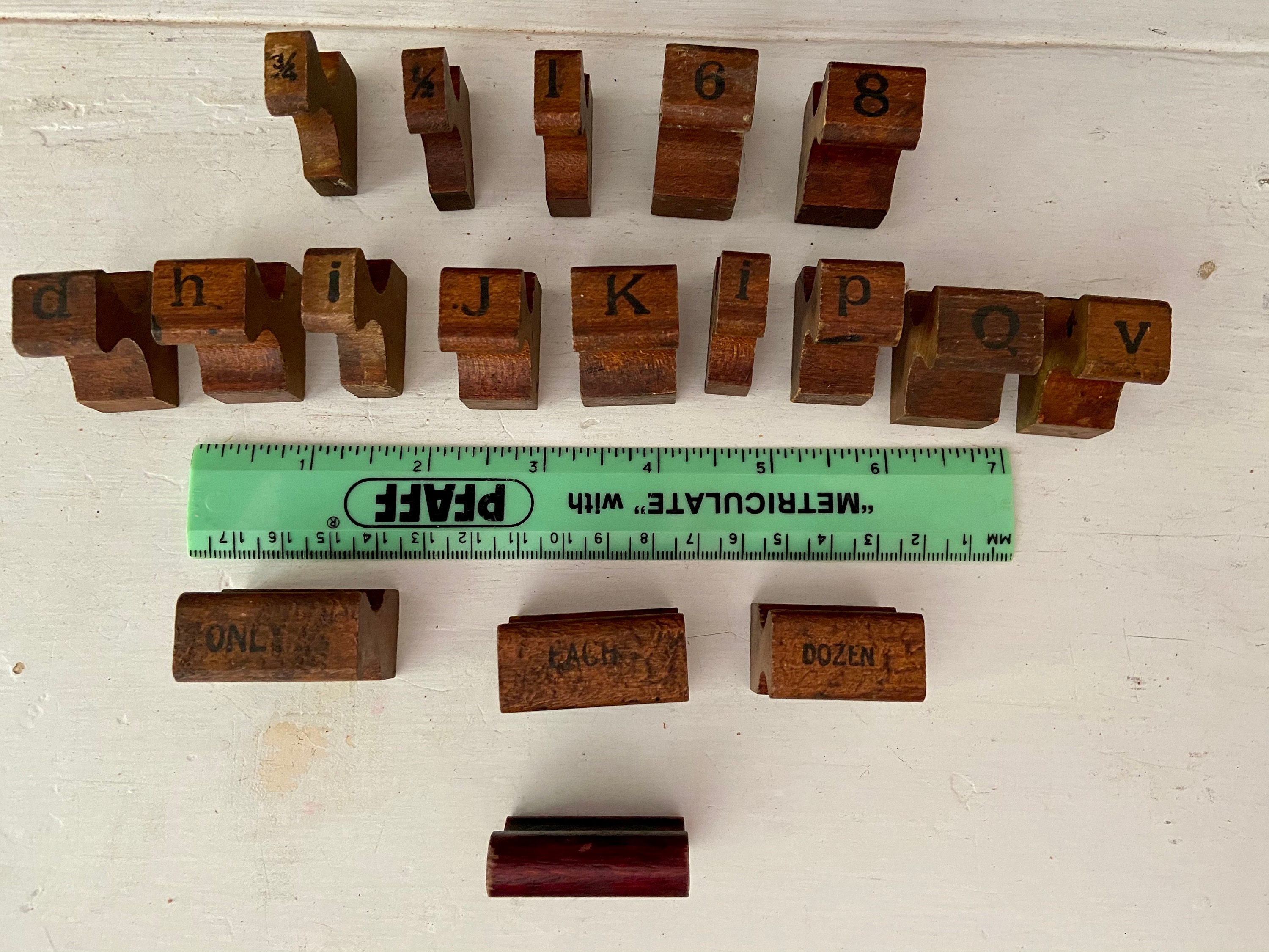 Wooden Stamp Blocks Vintage Letter and Number Stamp Handles Etsy