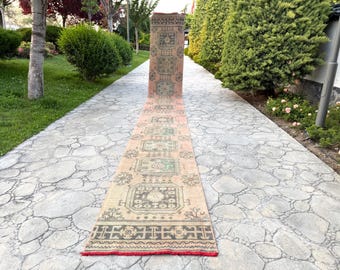 Tappeto passatoia in lana tessuto a mano: colori tenui, extra lungo (79 cm x 67 cm)