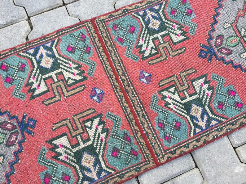 Interior design rug,Modern rug 1.6x6.1 feet Muted Red Color Carpet rug runner Narrow Runner Rug Floor rug Area rug Vintage Faded rug