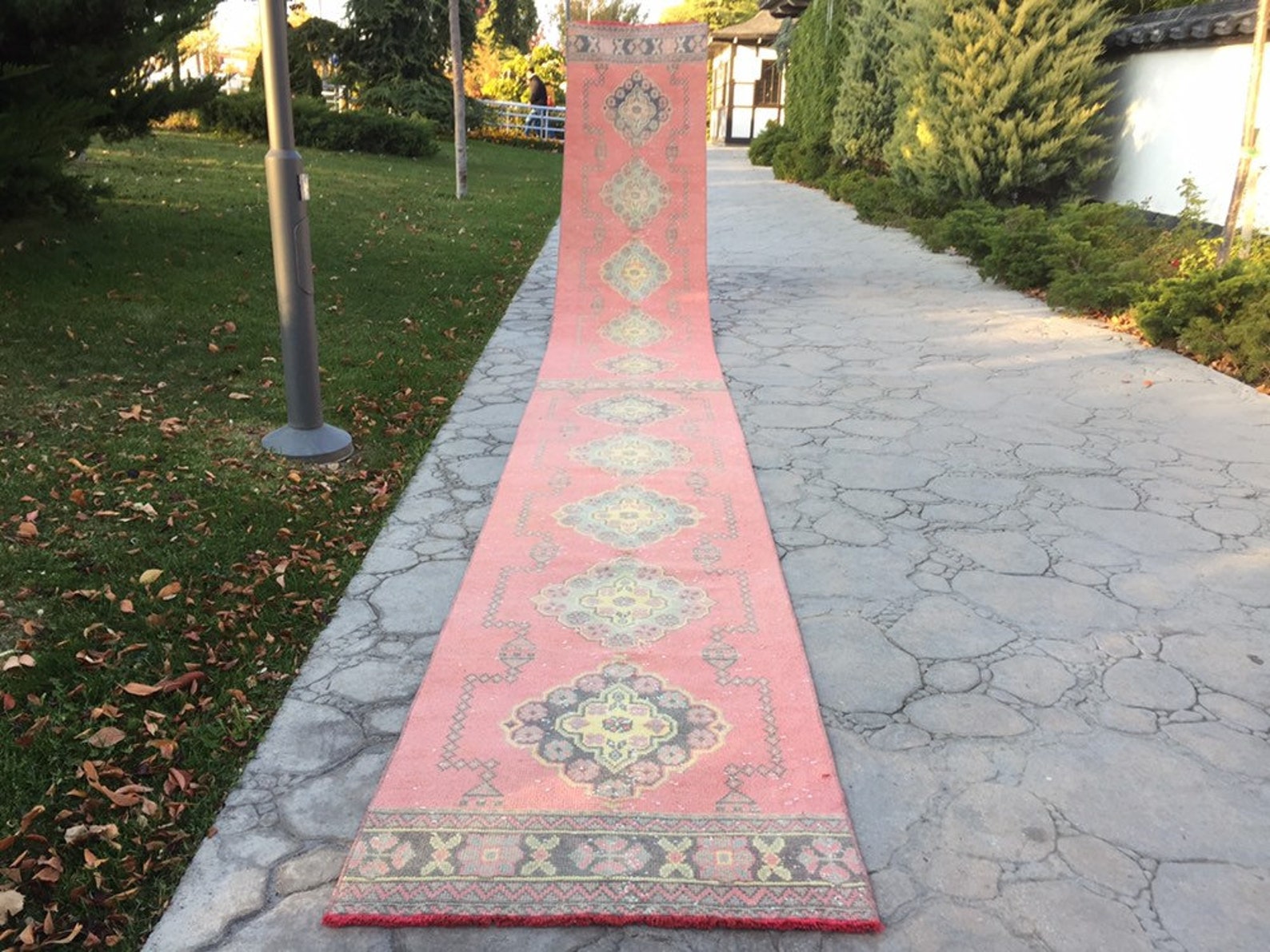 Handmade Rug Area Rug Long Rugs Muted Red Rug Soft Color Etsy